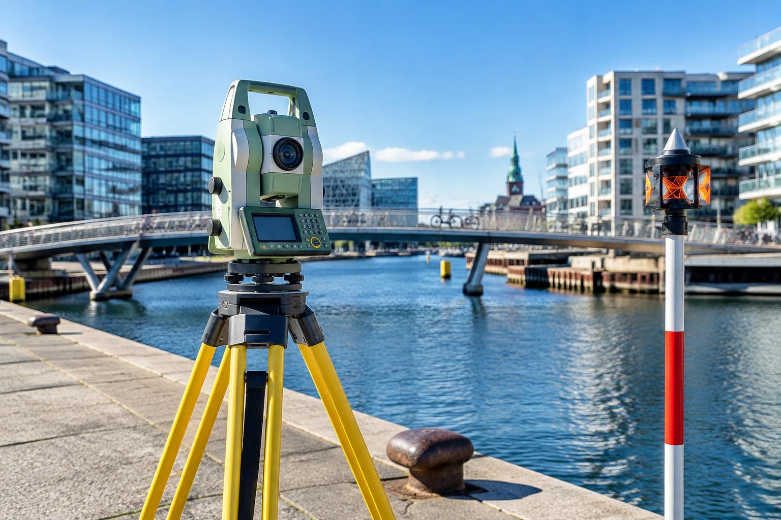 Illustration til LE34 København: Præcise målinger mellem kajkant og byens forbindelser